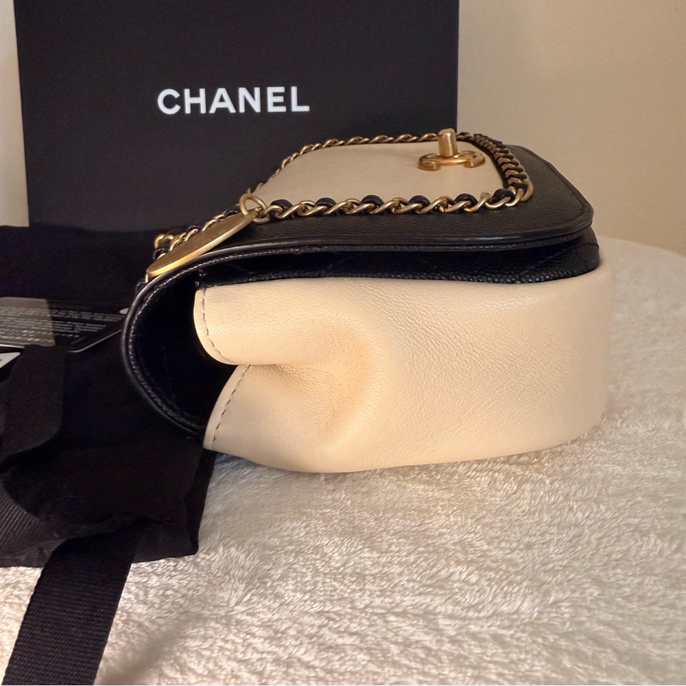 Chanel Lovely Chains Small Flap Bag Beige and Black - Picture 7 of 16